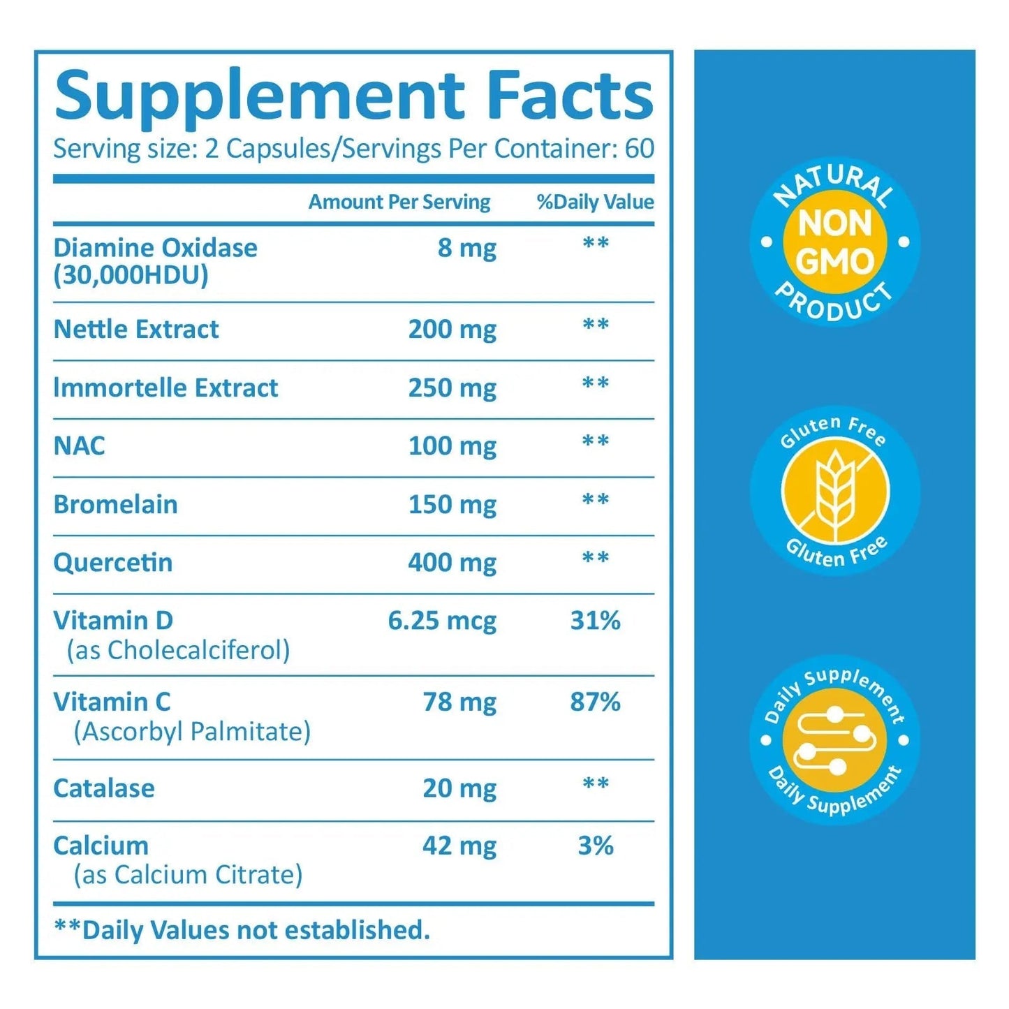 KUAFLY DAO Enzyme Supplements Histamine Blocker 120 Capsules– Natural DAO Supplement with Diamine Oxidase & Quercetin KUAFLYBuy Supplements Australia