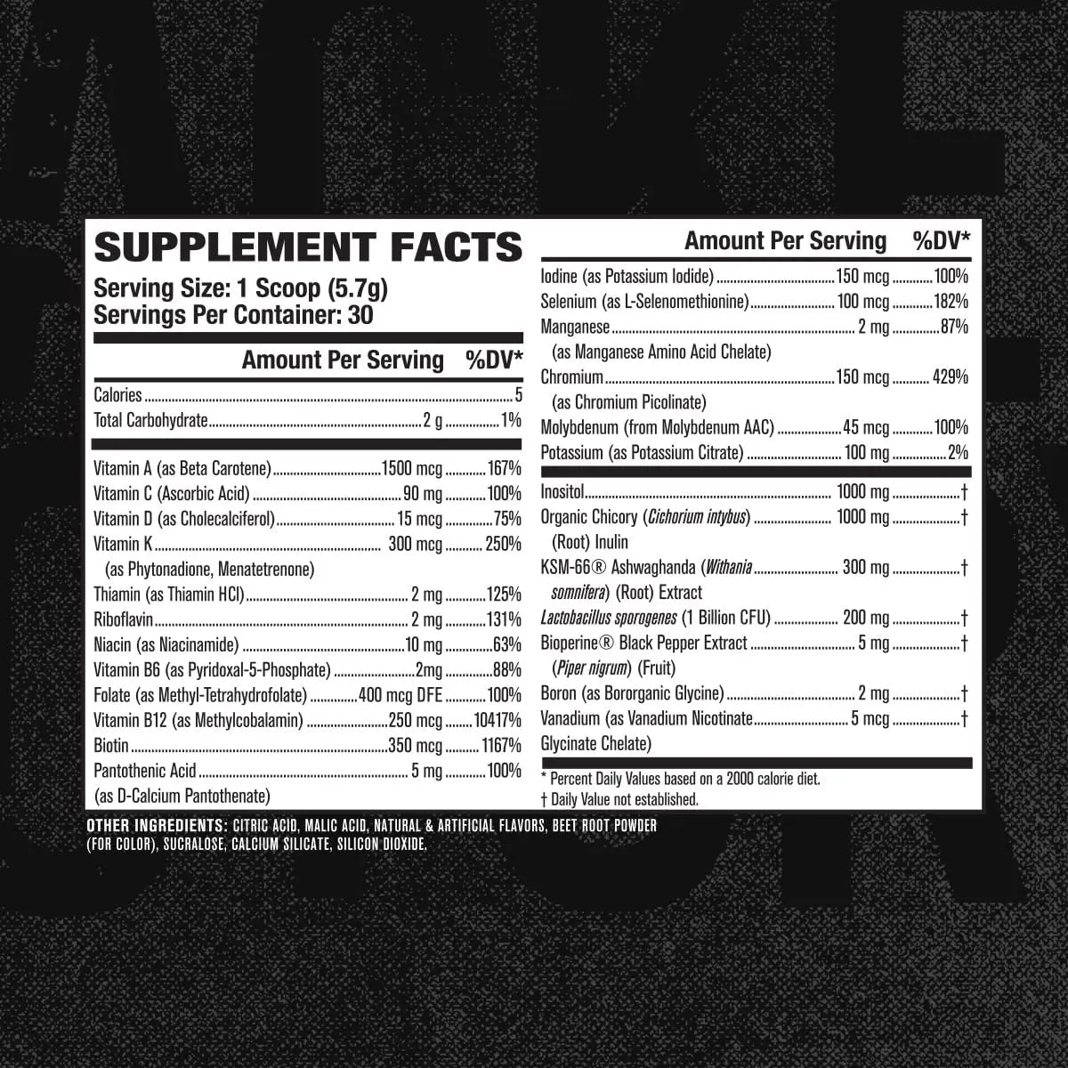 Jacked Factory Vita XT Performance Vitamin Powder - Daily Multivitamin Powder for Men with KSM-66 Ashwagandha, Prebiotic Fiber Jacked Factory