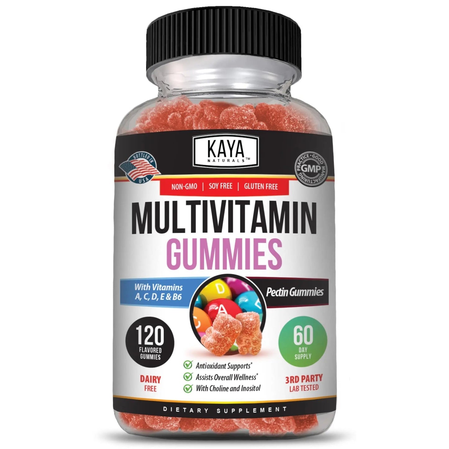 Kaya Naturals Adult Multi Vitamin Gummy, 120 Count, Biotin, Vitamin A, B-12, C & E, Including Zinc, Folic Acid, Strawberry Flavor (120 Gummies) Kaya NaturalsBuy Supplements Australia