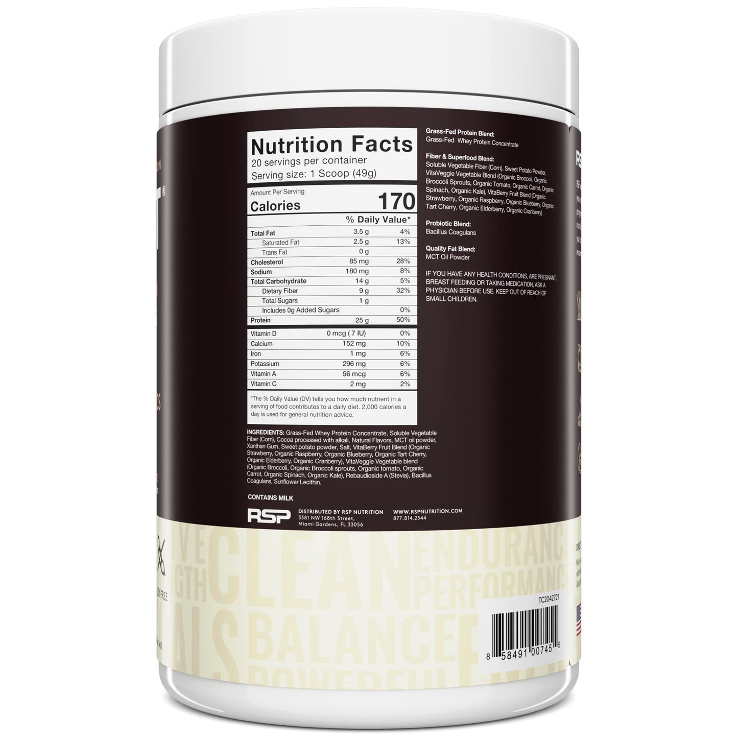 TrueFit Meal Replacement Shake Protein Powder, Grass Fed Whey + Organic Fruits RSP NUTRITIONBuy Supplements Australia