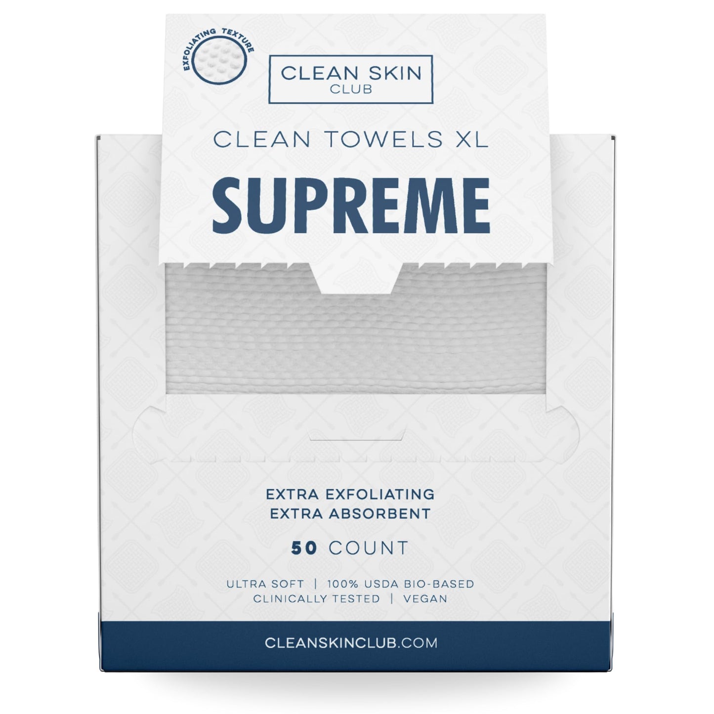 Clean Skin Club Clean Towels XL Supreme, 50 Count, Absorbent, Gentle CLEAN SKIN CLUBBuy Supplements Australia