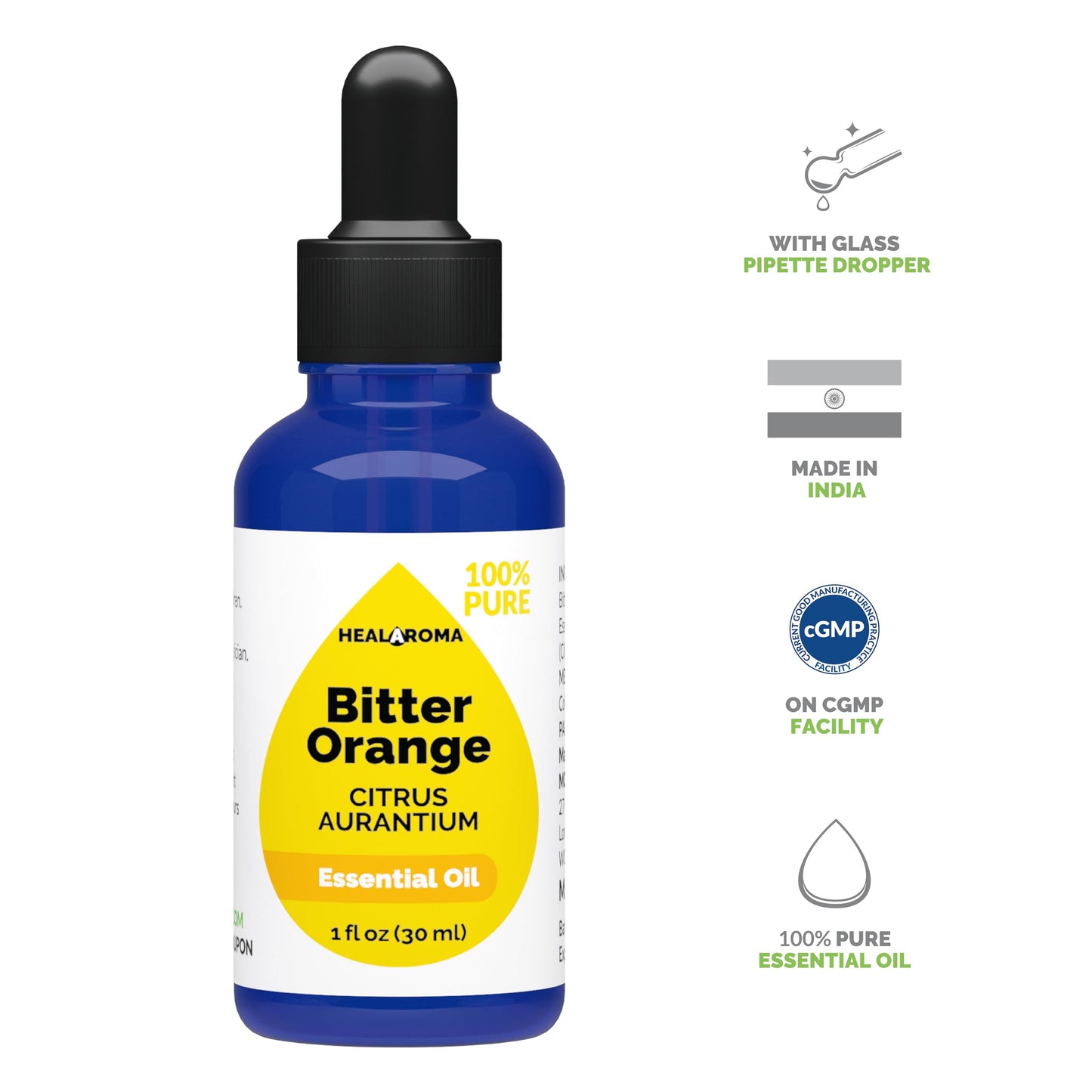 Bitter Orange Essential Oil 30 ml - 1 oz - Pure & Natural - with Pipette Dropper MONOHERBBuy Supplements Australia