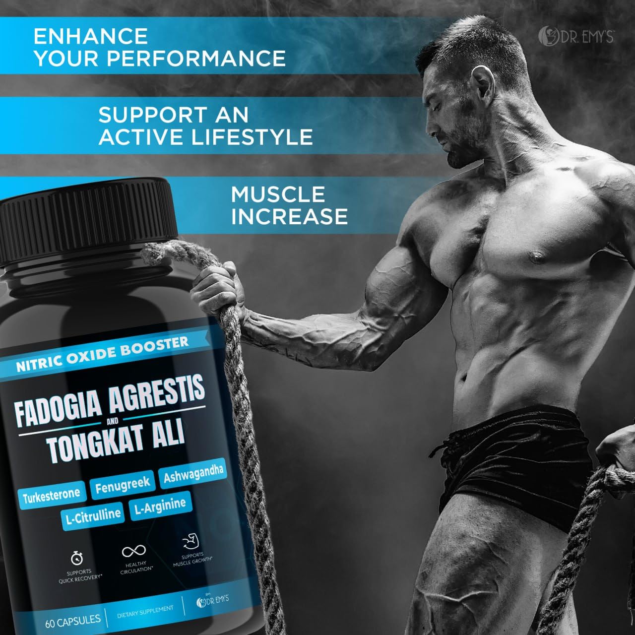 (2 Pack) Tongkat Ali Fadogia Agrestis Nitric Oxide Ashwagandha Supplement for Men Dr. Emy'sBuy Supplements Australia