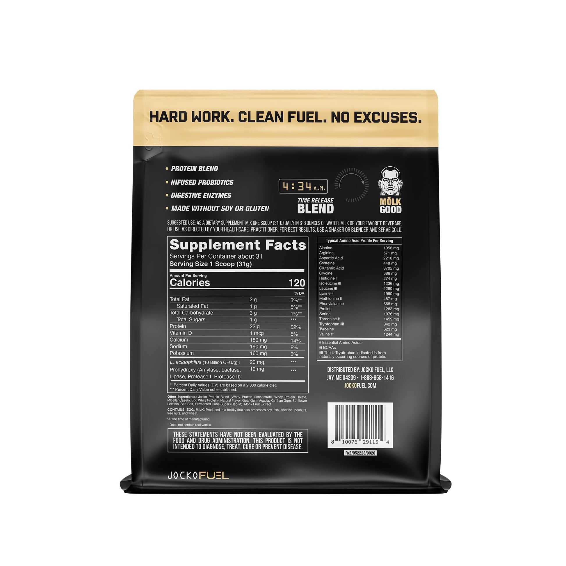 Jocko Mölk Whey Protein Powder (Vanilla) - Keto, Probiotics, Grass Fed, Digestive Enzymes Jocko FuelBuy Supplements Australia