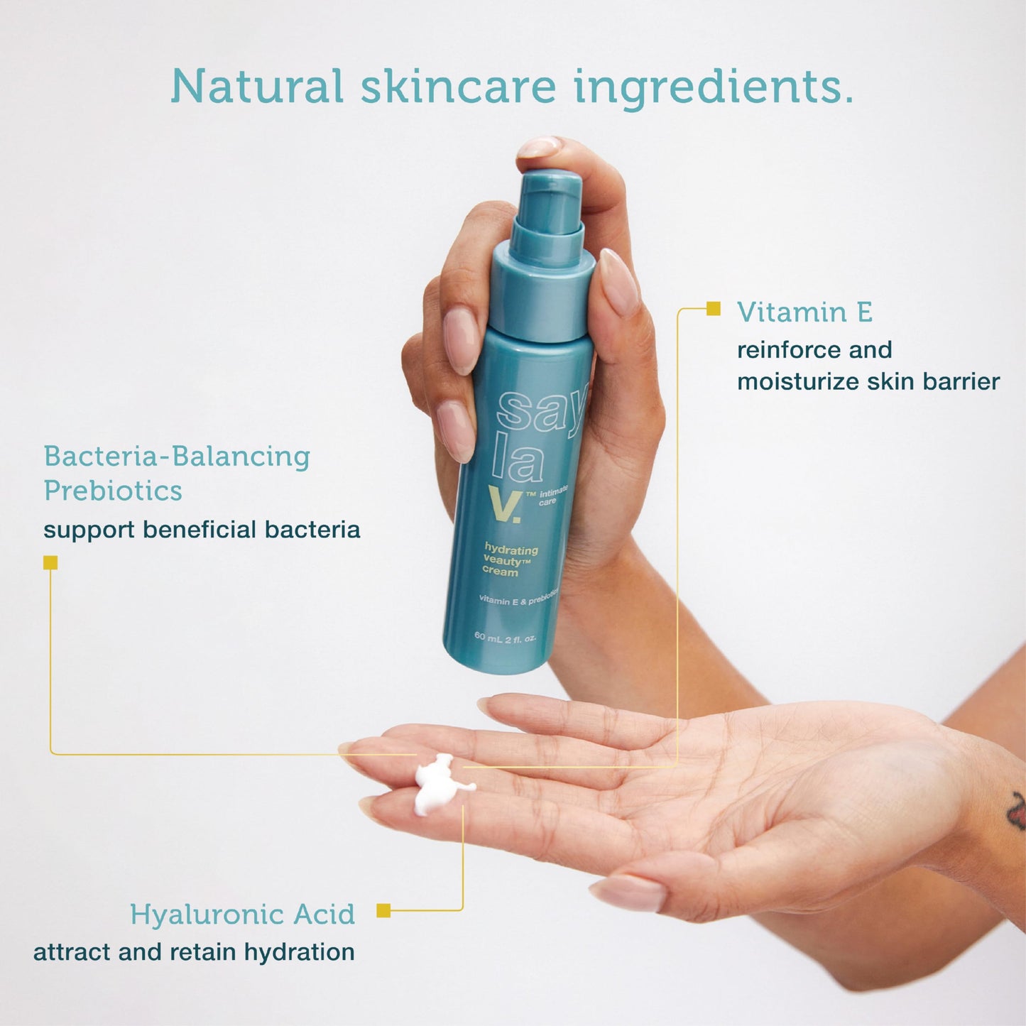 SAY LA V. Hydrating Veauty Cream, Intimate Vulva Moisturizing Skincare for Dryness with Prebiotics SAY LA VBuy Supplements Australia
