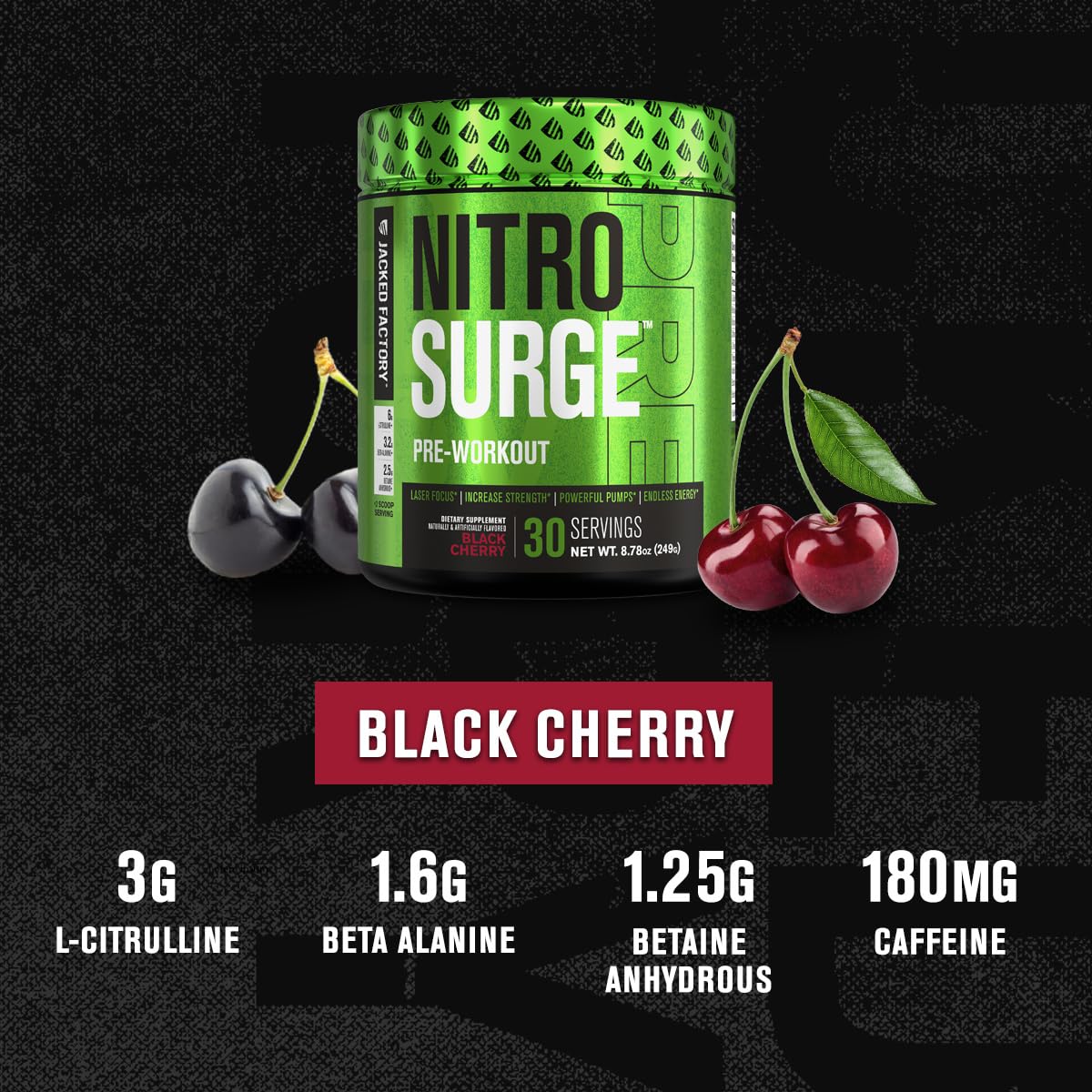 NITROSURGE Pre Workout Supplement - Endless Energy, Instant Strength Gains Jacked FactoryBuy Supplements Australia