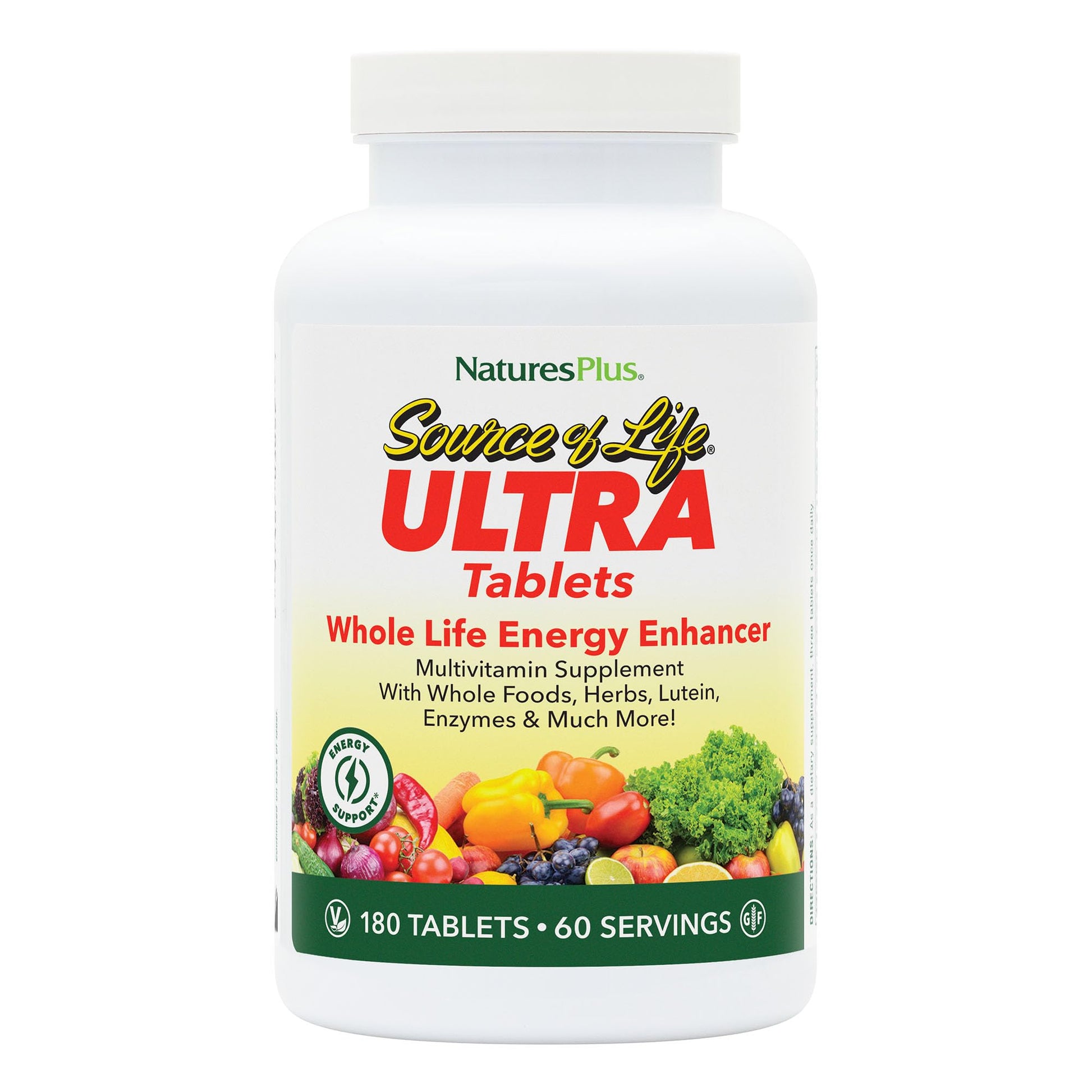 NaturesPlus Ultra Source of Life with Lutein - 180 Tablets - Multivitamin Supplement with Whole Foods - Supports Natural Energy & Overall Well-Being - Gluten Free, Vegetarian - 60 Servings NaturesPlusBuy Supplements Australia