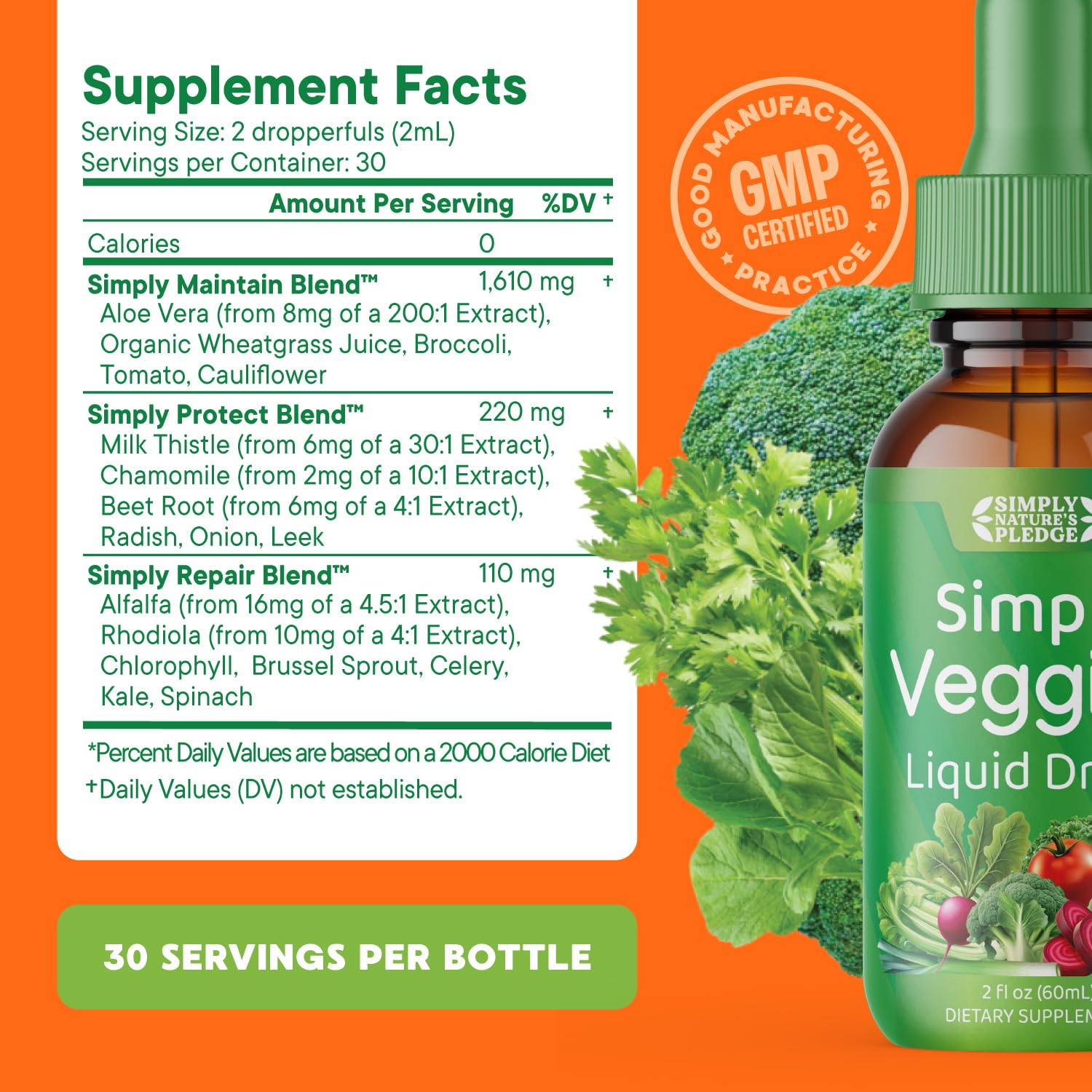 Simply Nature's Pledge - Fruit and Vegetable Supplements - Liquid Drops - Made with Whole Food Superfoods, Packed Vitamins & Minerals - Soy Free - Made in The USA Simply Nature's PledgeBuy Supplements Australia
