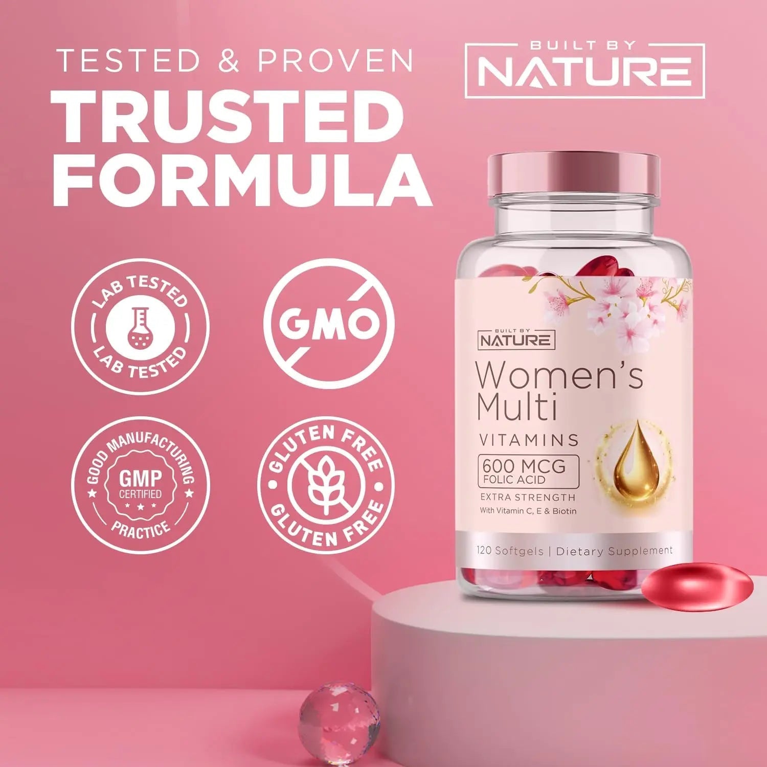 Built by Nature Vitamins for Women – Women's Complete Daily Multivitamin Supplement with A, B, C, D, E, Iron, Calcium, Magnesium and Multi Minerals Built by NatureBuy Supplements Australia