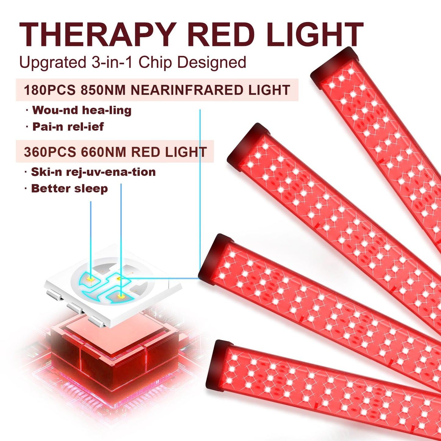 Red Light Therapy for Body with Tripod, 180LEDs Upgrated 3-in-1 Chip Infrared Light Therapy Device ShomteradeBuy Supplements Australia