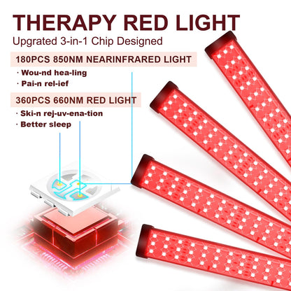 Red Light Therapy for Body with Tripod, 180LEDs Upgrated 3-in-1 Chip Infrared Light Therapy Device ShomteradeBuy Supplements Australia