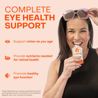 Healthycell Eye Health Daily Liquid Supplement - Eye Vitamins & Minerals with Lutein, Zeaxanthin, Astaxanthin & Beta Carotene for Sight Care & Macular Support - 30 Gel Packs HealthycellBuy Supplements Australia
