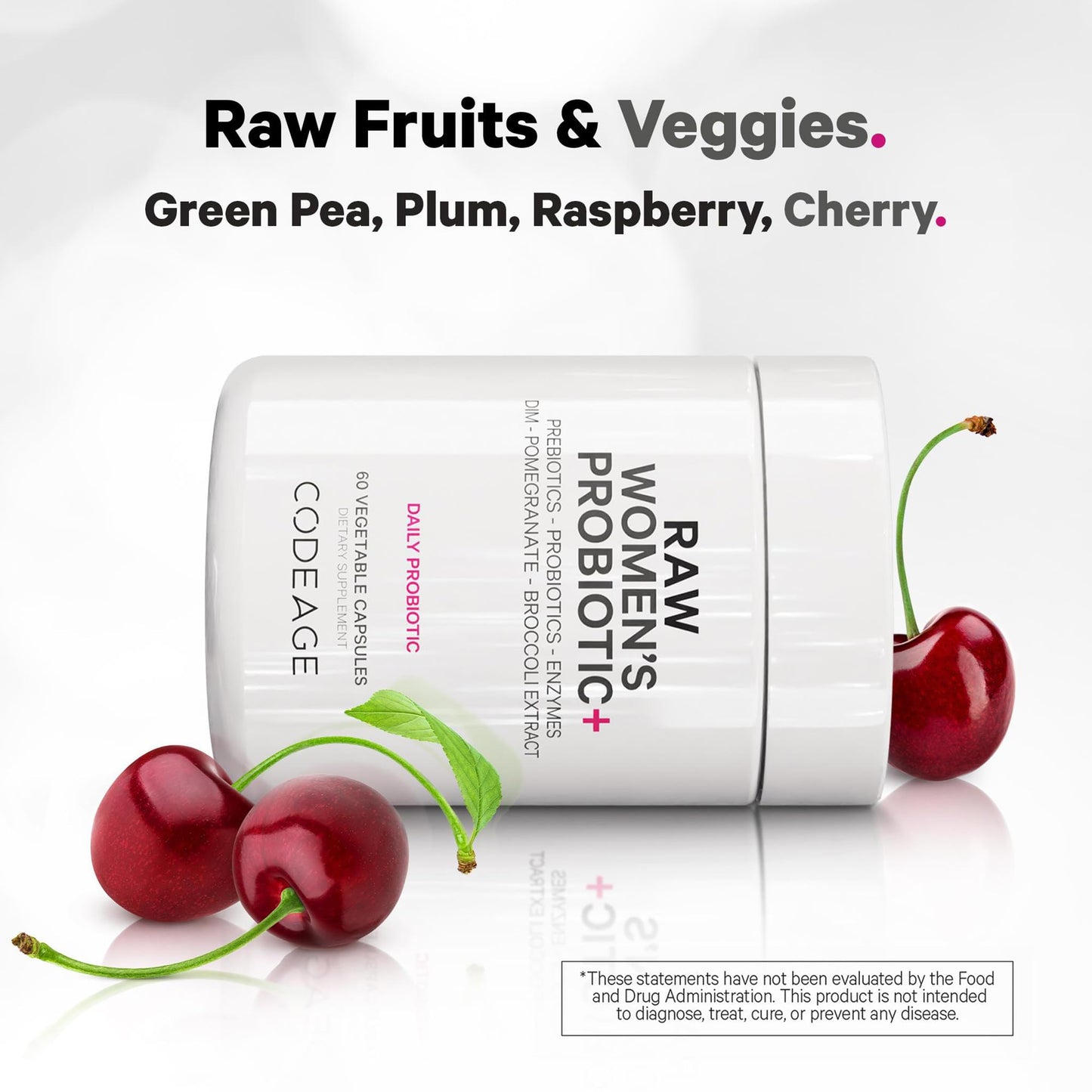 Codeage Raw Women’s Probiotic+ Supplement - 34 Probiotic Strains, 100 Billion CFUs, Digestive Enzymes, Prebiotic Blend, DIM, Herbal Extracts, Phytonutrients - Non-GMO - 30 Capsules CodeageBuy Supplements Australia