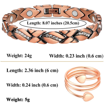 Vicmag Copper Bracelet for Women 99.9% Solid Pure Copper Valentine's Day Gift for Her with Adjustment Tool VicmagBuy Supplements Australia