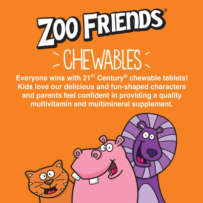 21st Century Zoo Friends with Extra C Chewable Tablets, 60 Count 21st Century