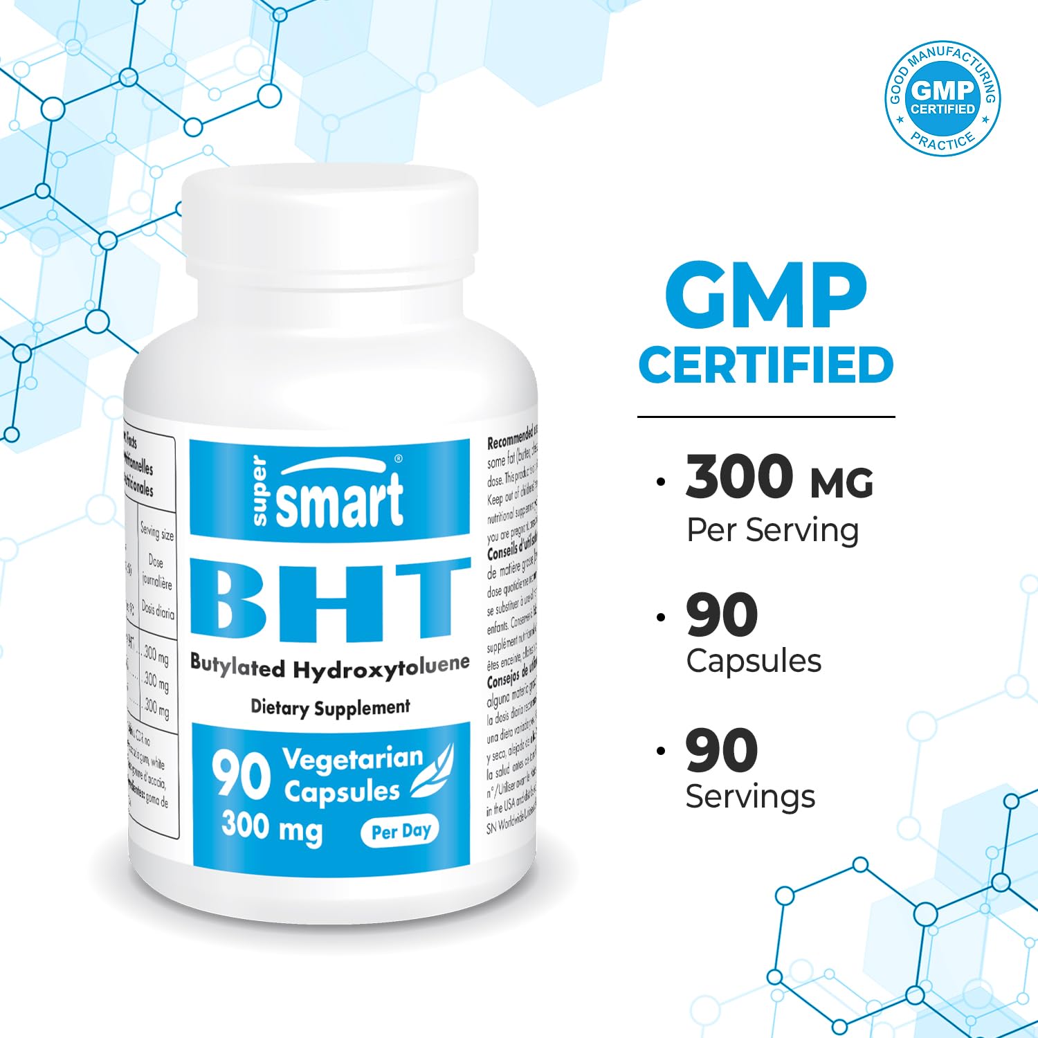 Supersmart - BHT 300 mg Per Day - Butylated Hydroxytoluene - Powerful Antioxidant SupersmartBuy Supplements Australia