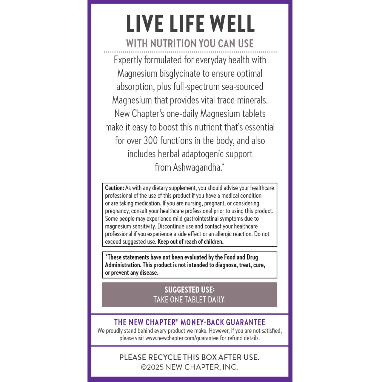 New Chapter Magnesium + Ashwagandha Supplement, 325 mg with Magnesium Glycinate for Muscle Relaxation & Recovery, Heart, Nerve & Bone Health, 2.5X Absorption, Non-GMO - 30 ct (1 Month Supply) New ChapterBuy Supplements Australia