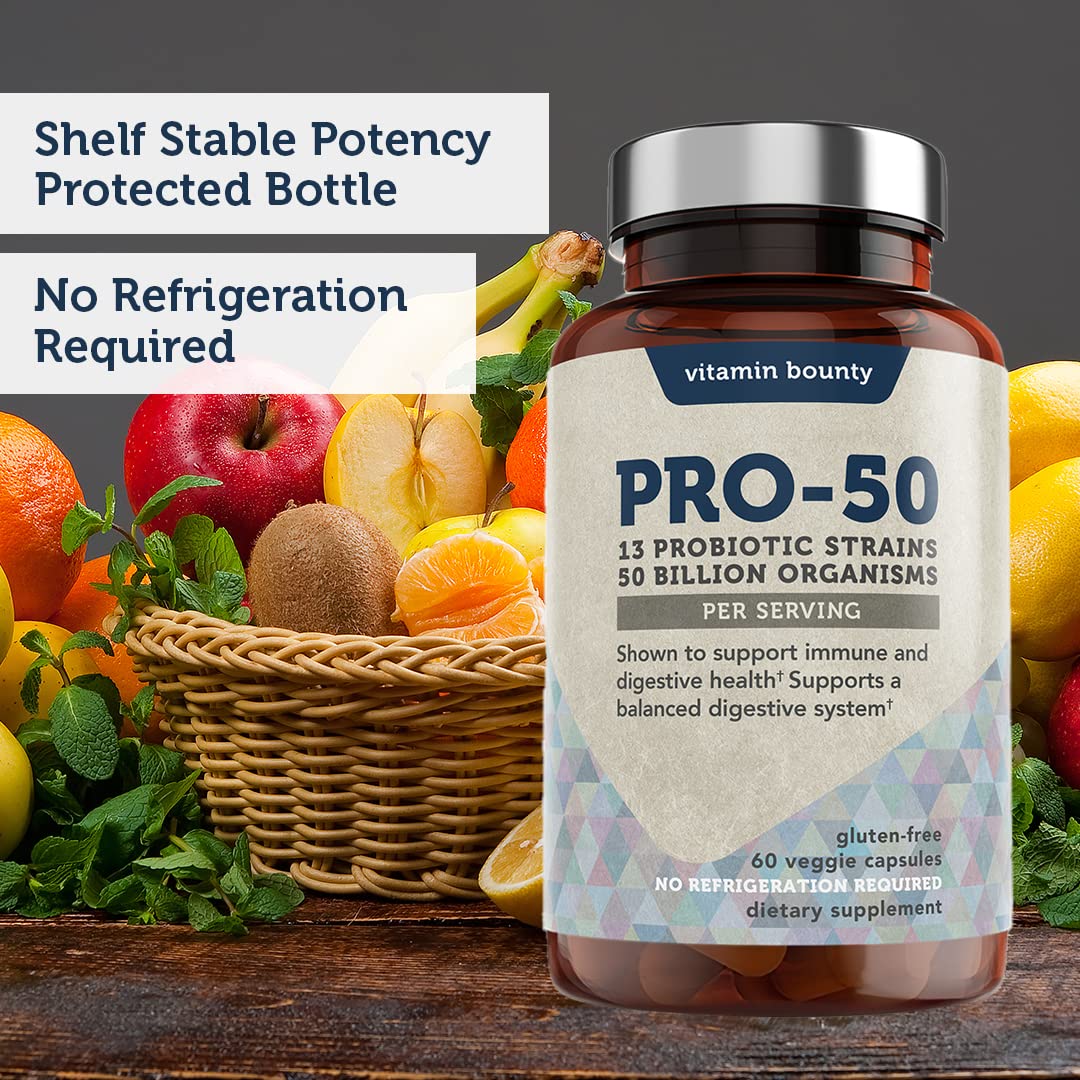 Vitamin Bounty Pro-50 Probiotics - 13 Probiotic Strains, Gut Health, Digestive Health Vitamin BountyBuy Supplements Australia