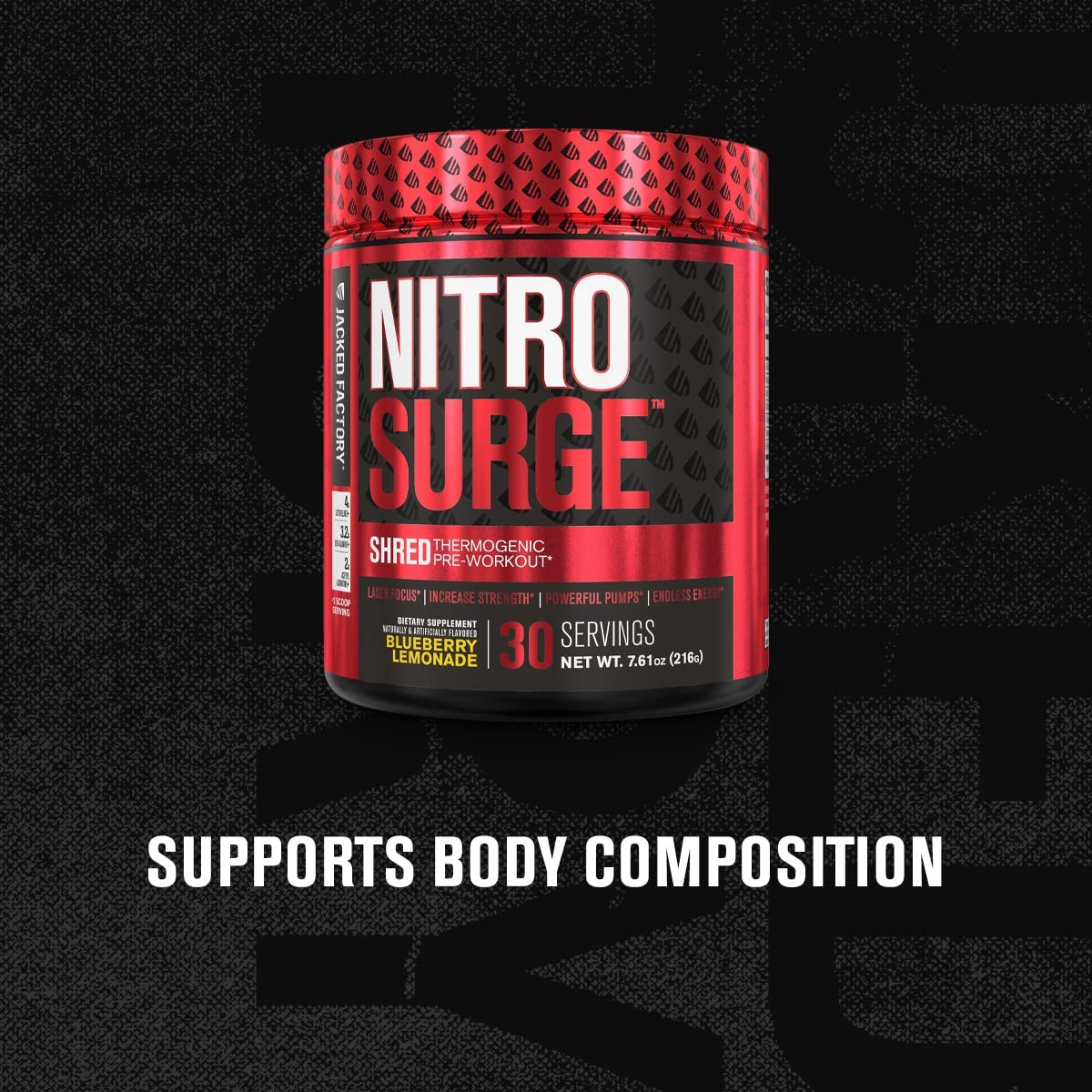 Jacked Factory NITROSURGE Shred Pre Workout Supplement - Energy Jacked FactoryBuy Supplements Australia