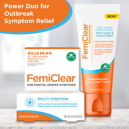 FemiClear® Restoratives Ultra-Gentle Feminine Wash, Made with Lysine & Lemon Balm, Natural Ingredients FemiClearBuy Supplements Australia