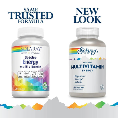 SOLARAY Spectro Energy Multivitamin for Women and Men - Cellular Energy, Digestion, Eye Health and Immune Support SOLARAY