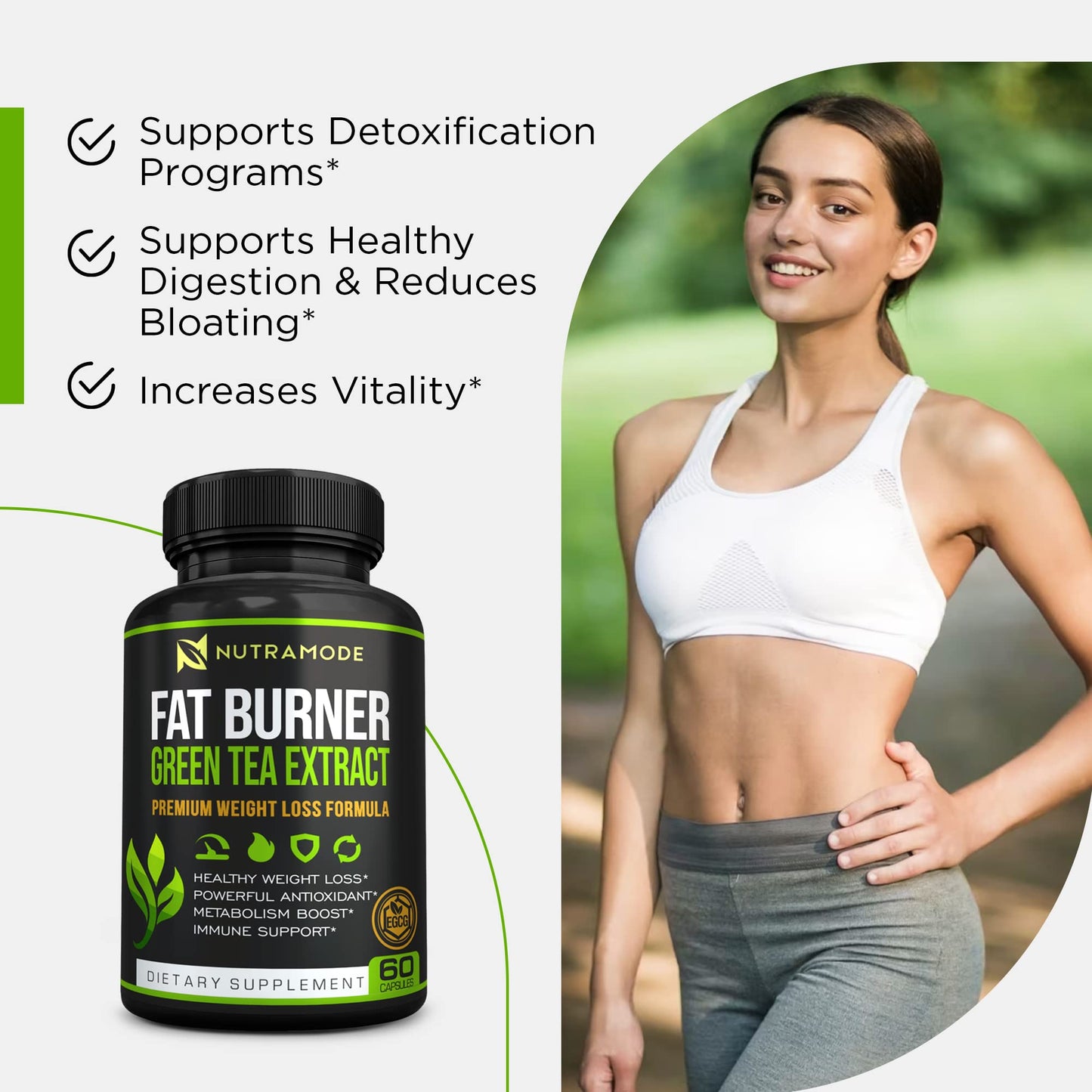 Premium Green Tea Extract Fat Burner Supplement EGCG-Natural Appetite Suppressant NUTRAMODEBuy Supplements Australia
