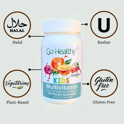 Go Healthy Kids Multivitamin Gummies, Immune Support, Kids Vitamin Gummies, Kosher Kid Vitamin, Halal Go Healthy Natural