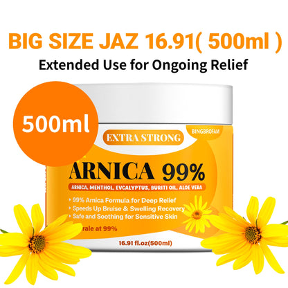 Bingbrofam Arnica Cream 99% Extra Strength Gel Pain Relief for Fast Healing Thin Skin, Seniors Bruises with Menthol, Swelling, Soothing Massage, 16.9 Oz BingbrofamBuy Supplements Australia