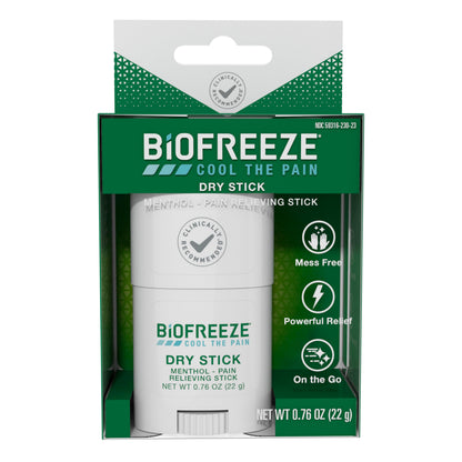 Biofreeze Dry Stick, Mess-Free Relief for Neck, Shoulder, Knee, Hip, Hand & Joint, Cooling Menthol Pain Relief Stick, Up to 100 Uses BiofreezeBuy Supplements Australia