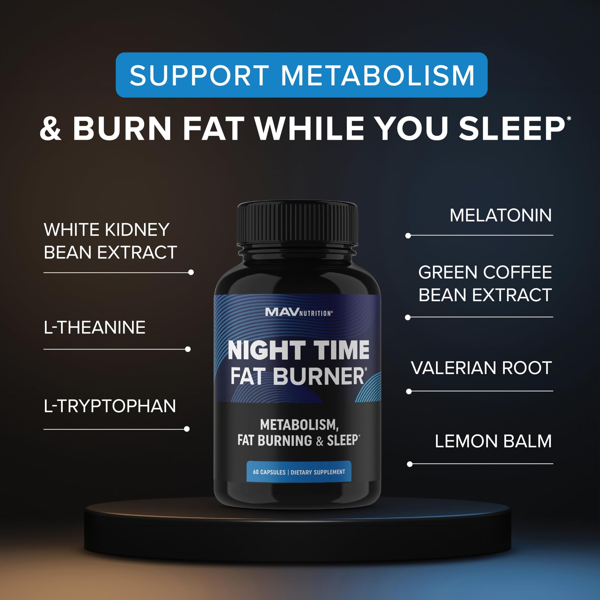 Night Time Fat Burner | Weight Loss Support for Women | Appetite Suppressant, Carb Block MAV NUTRITIONBuy Supplements Australia