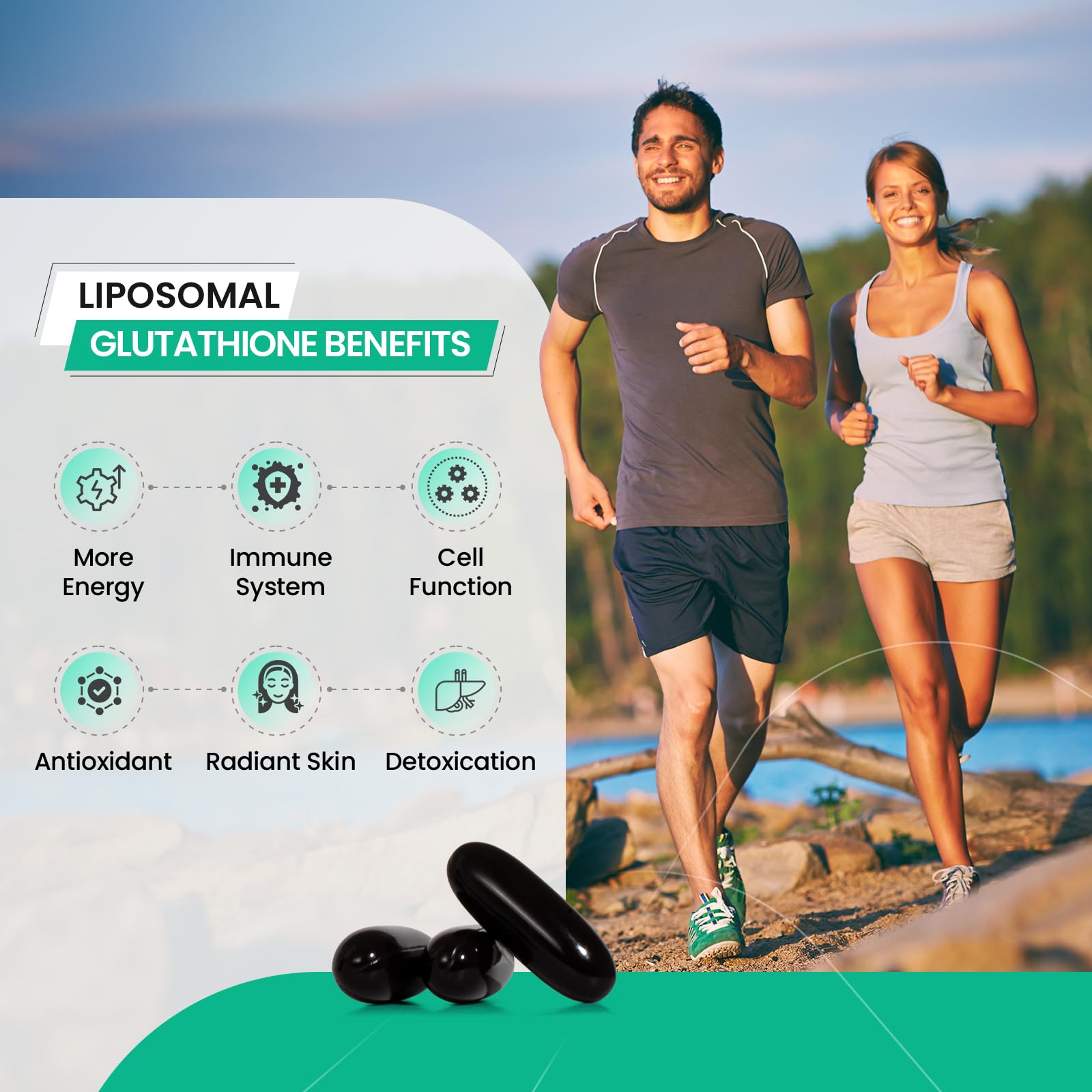 inGreens 2800 MG Liposomal Glutathione Supplement, Detoxifying & Immune, Aging Defense, Energy, Glutathione Unique Formulation Reduced inGreensBuy Supplements Australia