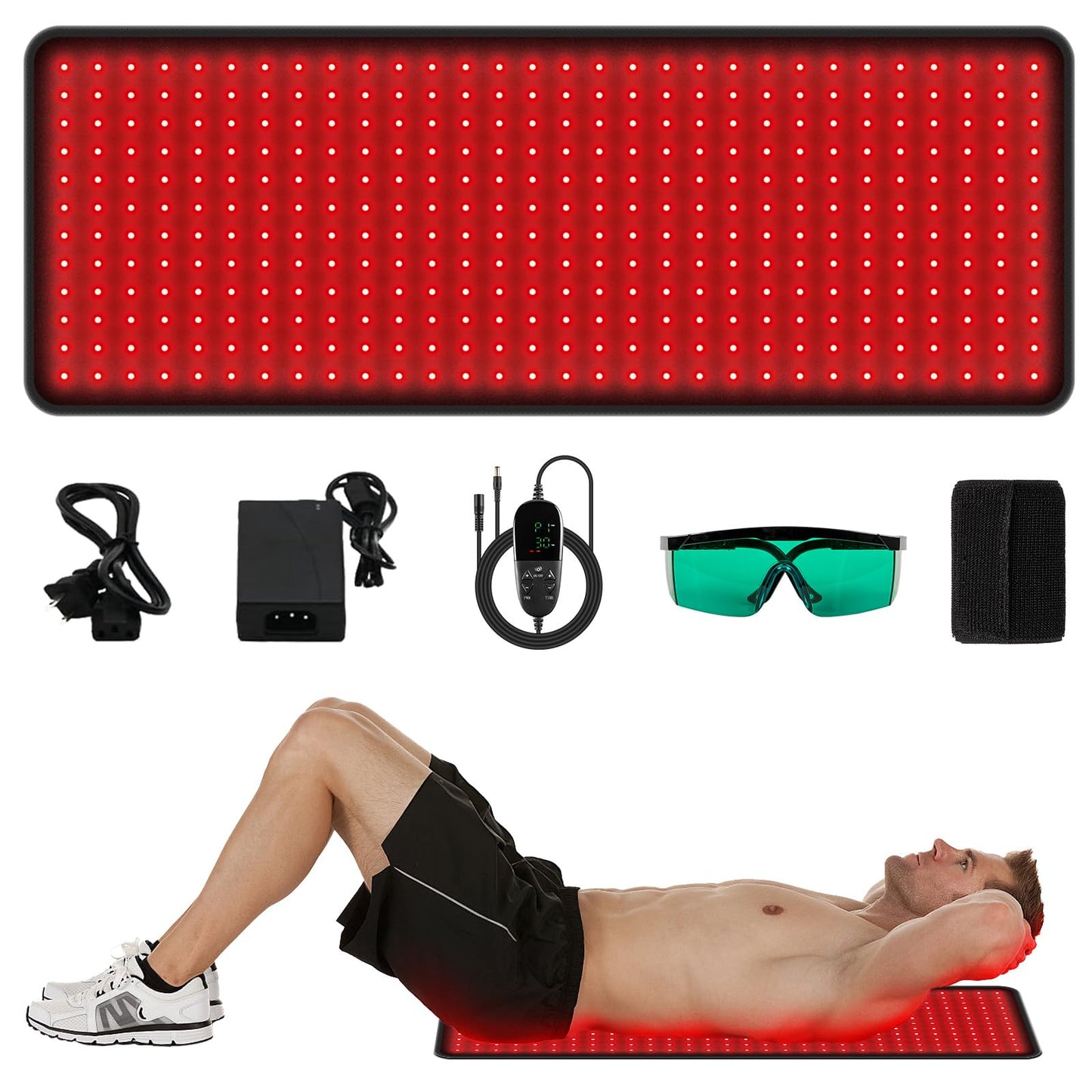 LED Red Light Therapy Pad Upgraded Large Size 660nm Red Light and 850nm Near Infrared Light