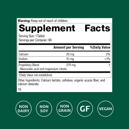 Standard Process Ribonucleic Acid RNA - Cell Development Support - Aids Protein Synthesis - Vegan, Gluten-Free, Non-Soy, & Non-Grain - 90 Tablets (90 Servings) Standard Process Inc.Buy Supplements Australia