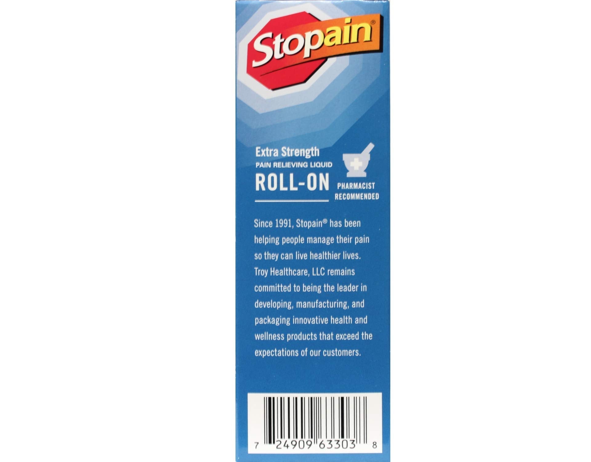 Stopain Pain Relief Roll On Gel 3oz (4 Pack) USA Made, Max Strength Fast Acting with MSM, Glucosamine, Menthol for Lower Back, Knee, Neck, HSA FSA Approved Topical Analgesic Products StopainBuy Supplements Australia