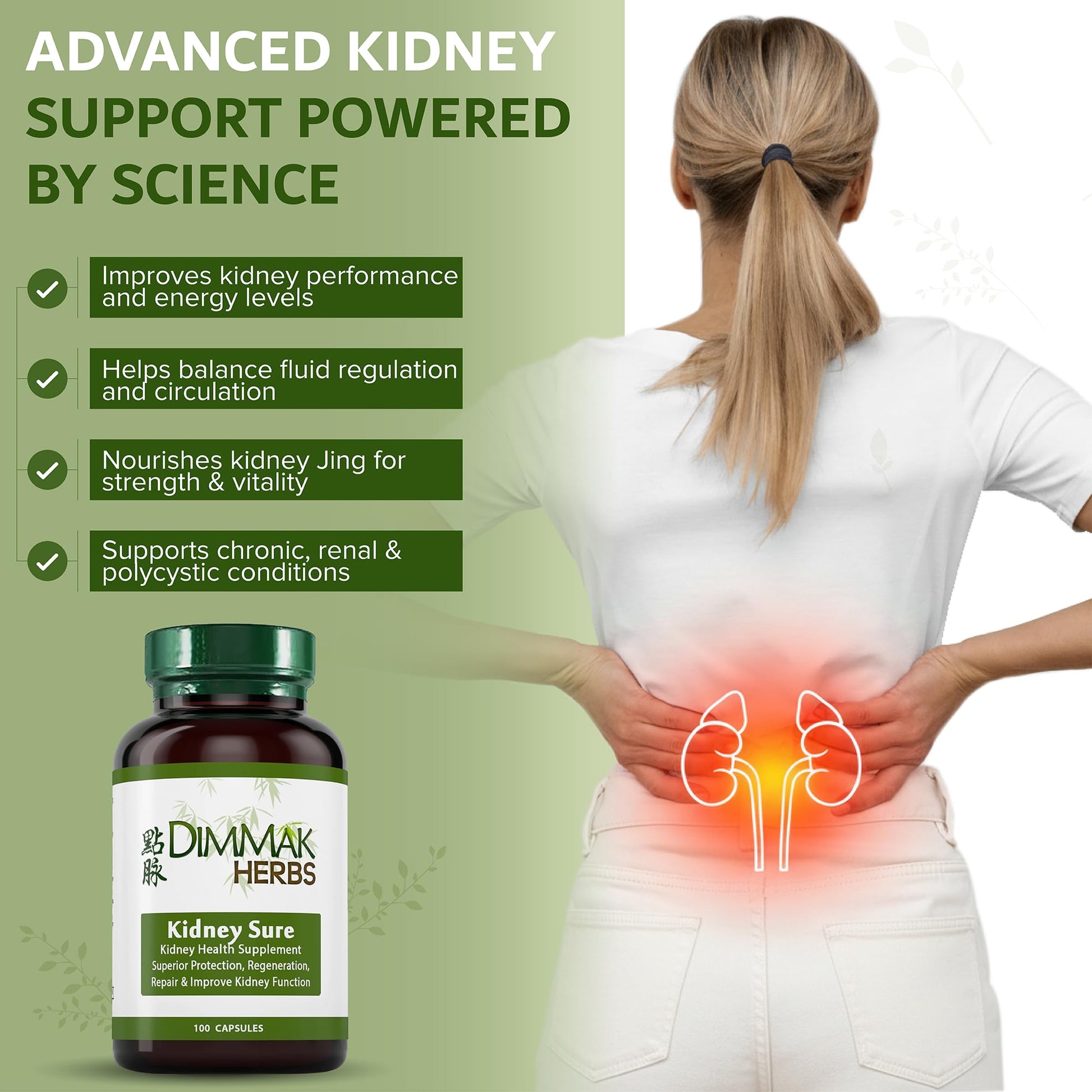 Dimmak Herbs Kidney Sure- Kidney Cleanse & Revitilization Tonic- Organic Herbal Support for Renal Health, Urinary Tract Flow & Vitality- TCM Doctor Formulated, Vegan- 400mg 100 Capsules Dimmak HerbsBuy Supplements Australia