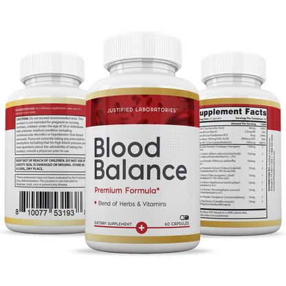 (2 Pack) Blood Balance Advanced Formula 688MG Supplement Pills 120 Capsules Justified LaboratoriesBuy Supplements Australia