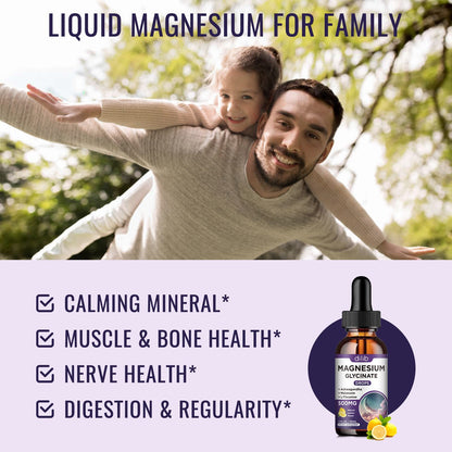 Magnesium Glycinate Supplement, Magnesium Liquid Drops with Magnesium Glycinate 500mg Vitamin B6, Ashwagandha, L - Theanine, Chamomile