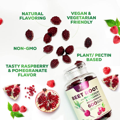 Nature's Nutrition Beet Gummies with Beetroot - Energy & Heart Health Support Nature's NutritionBuy Supplements Australia