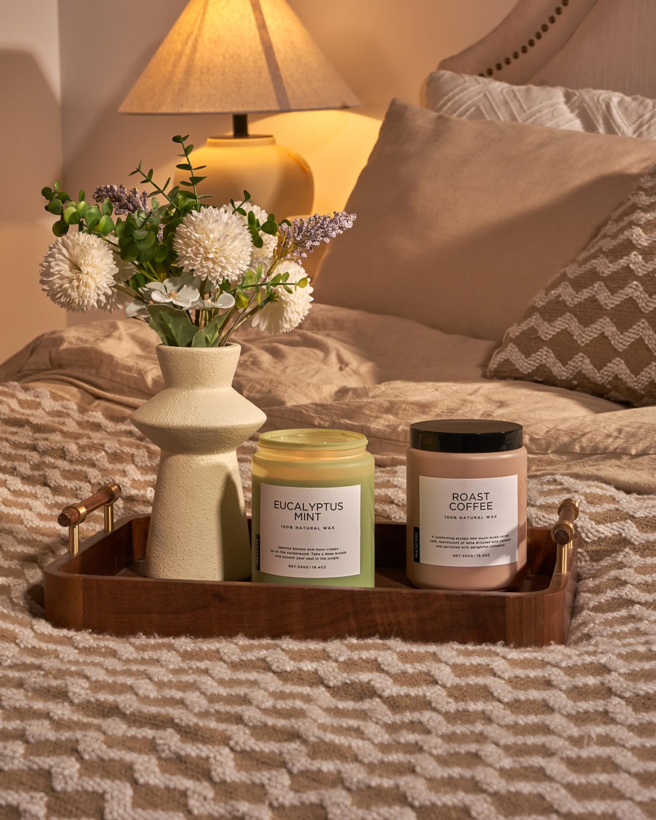 M&SENSE Eucalyptus Mint Candles for Home Scented, 19.4oz 110 Hours Burn Soy Aromatherapy M&SENSEBuy Supplements Australia
