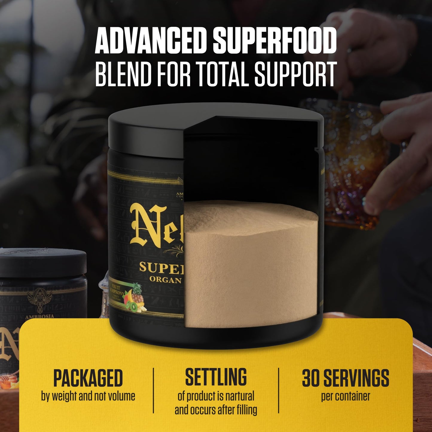 Ambrosia Superfood Organ & Cycle Support Powder | Liver & Kidney Support with Milk Thistle, Red Yeast Rice & CoQ10 | 13 Superfood Ingredients | 30 Servings | Honey Lemon AmbrosiaBuy Supplements Australia