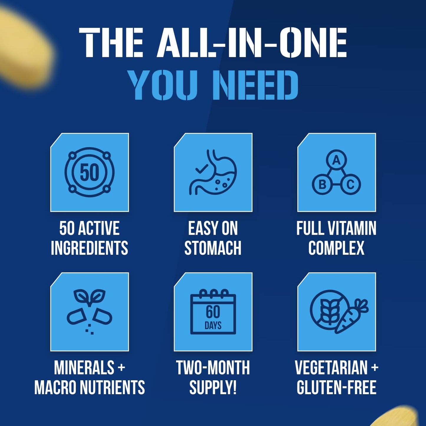 EVL Advanced Daily Multivitamin - Men's Multivitamin with Essential Minerals Phytonutrient Complex and VitaMode Active Mens Vitamins for Energy