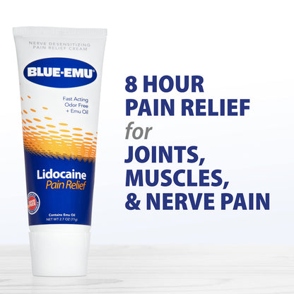 BLUE-EMU Lidocaine Pain Relief Cream for Fast, Numbing Relief, 2.7 Oz, 1 Pack BLUE-EMUBuy Supplements Australia