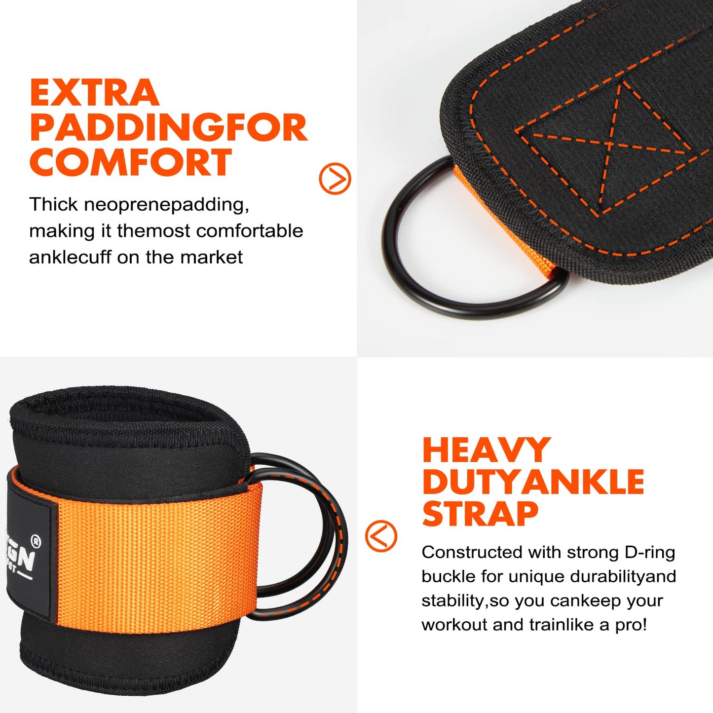 Ankle Resistance Bands with Cuffs for Leg and Glute Training - Exercise Equipment HPYGNBuy Supplements Australia