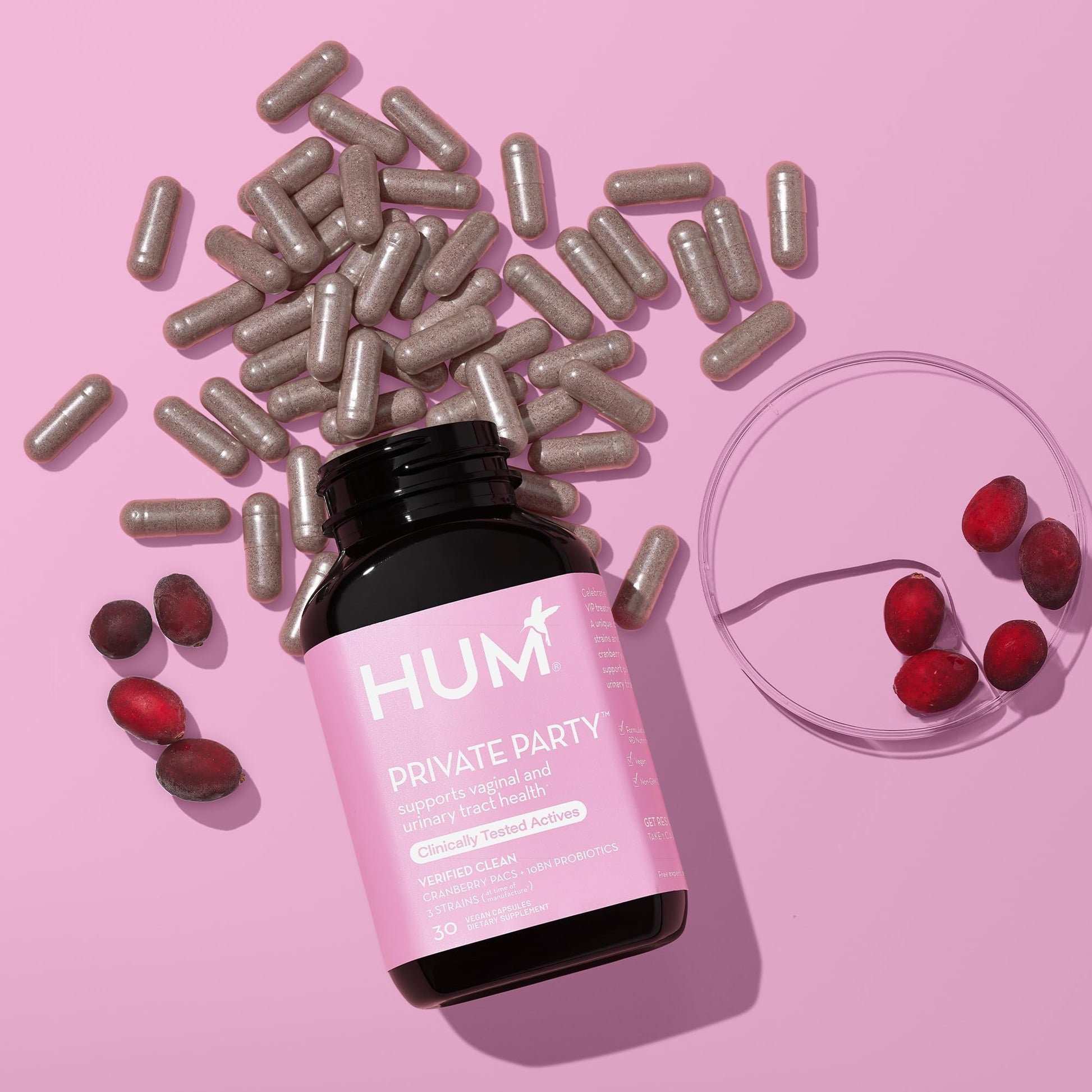 HUM Private Party Pills - Vaginal Probiotics for Women's Ph Balance with Cranberry HUMBuy Supplements Australia