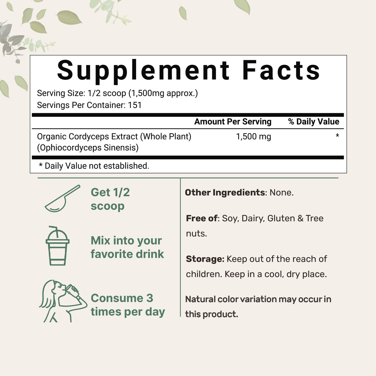 Organic Cordyceps Mushroom Extract Powder, 8 Ounces | Sustainably US Grown Micro IngredientsBuy Supplements Australia