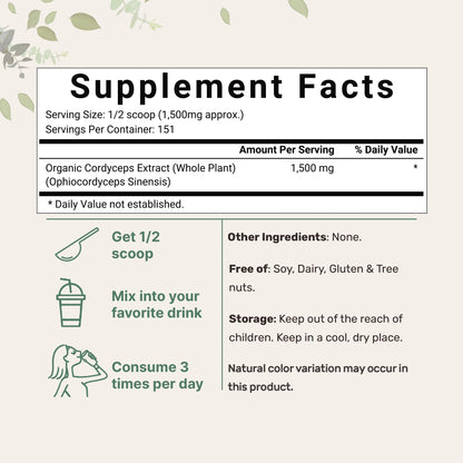 Organic Cordyceps Mushroom Extract Powder, 8 Ounces | Sustainably US Grown Micro IngredientsBuy Supplements Australia