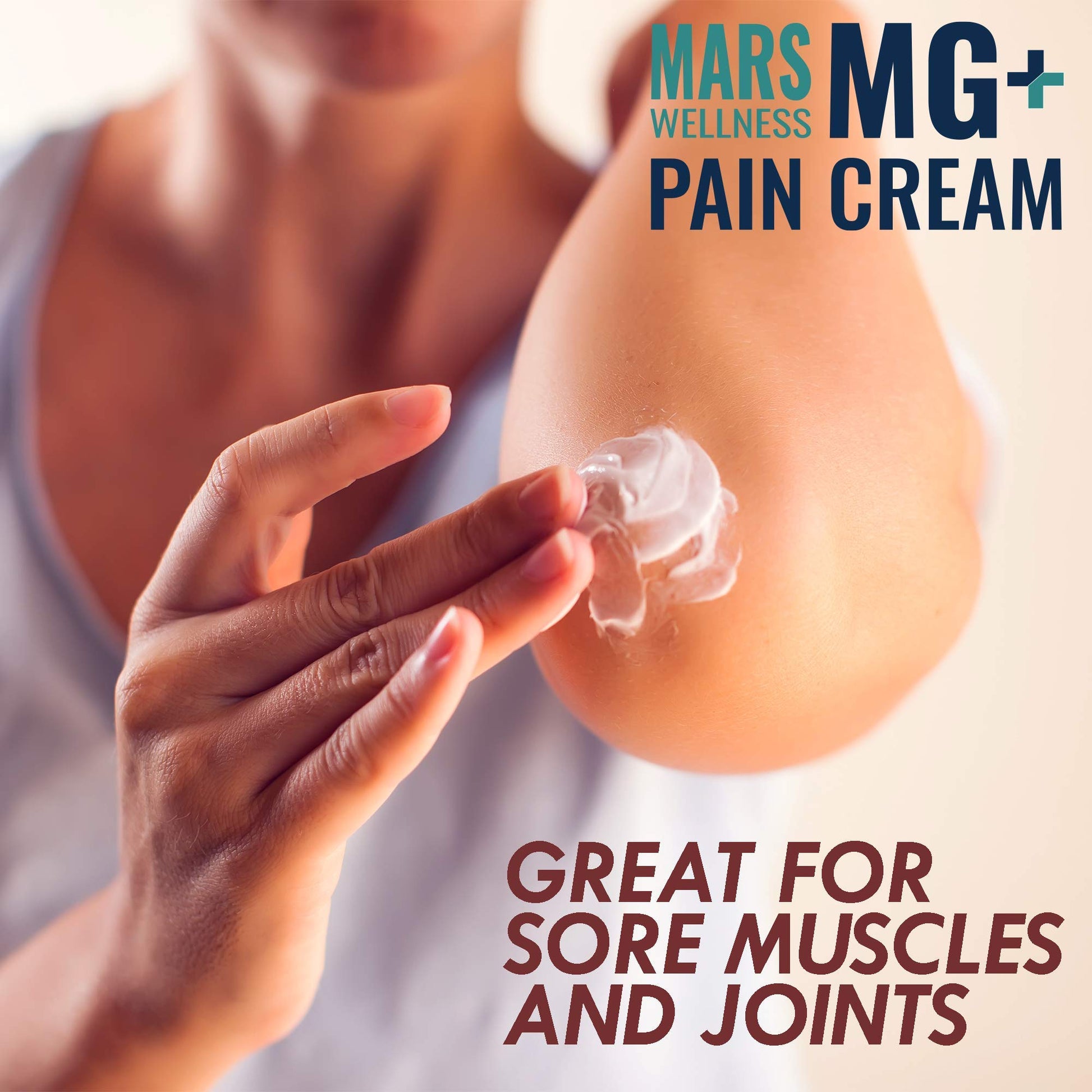 Mars Wellness MG+ Magnesium Cream Pain Relief - Extra Strength Magnesium and Arnica Cream - 4 OZ Tub - Neuropathy, Muscle Pain, and Leg Cramps Relief - 1 Pack MARS WELLNESSBuy Supplements Australia