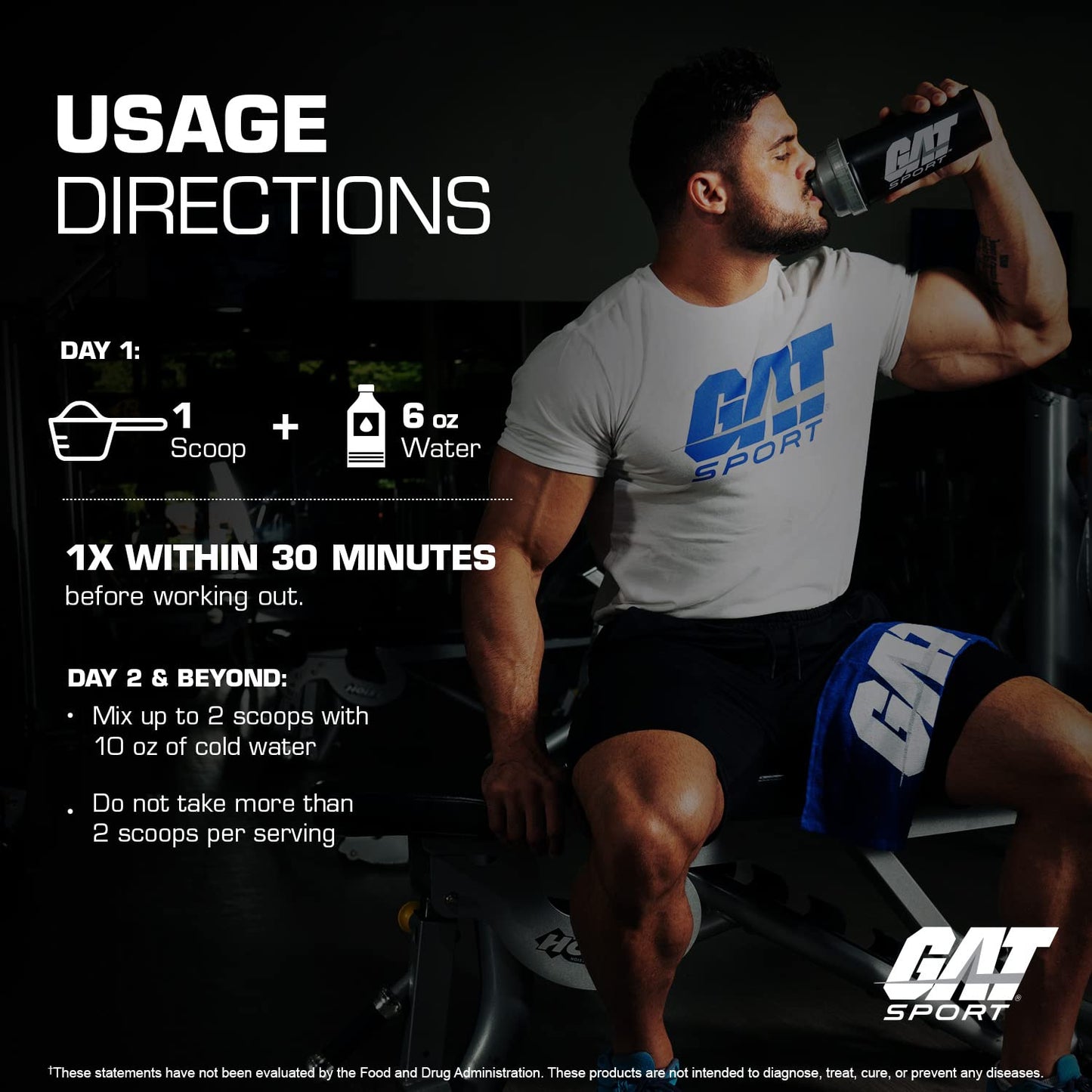 GAT SPORT Nitraflex Black Pre-Workout Powder, Extreme Pre-Training Formula for Men GAT SPORTBuy Supplements Australia