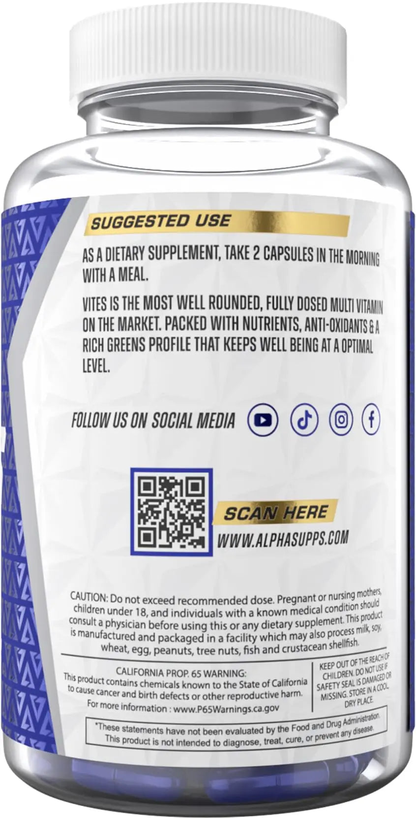 Alpha Supps Vites Men's Multivitamin, Complete Daily Supplement with Fruits, Veggies, Energy, Immune & Prostate Support Alpha SuppsBuy Supplements Australia