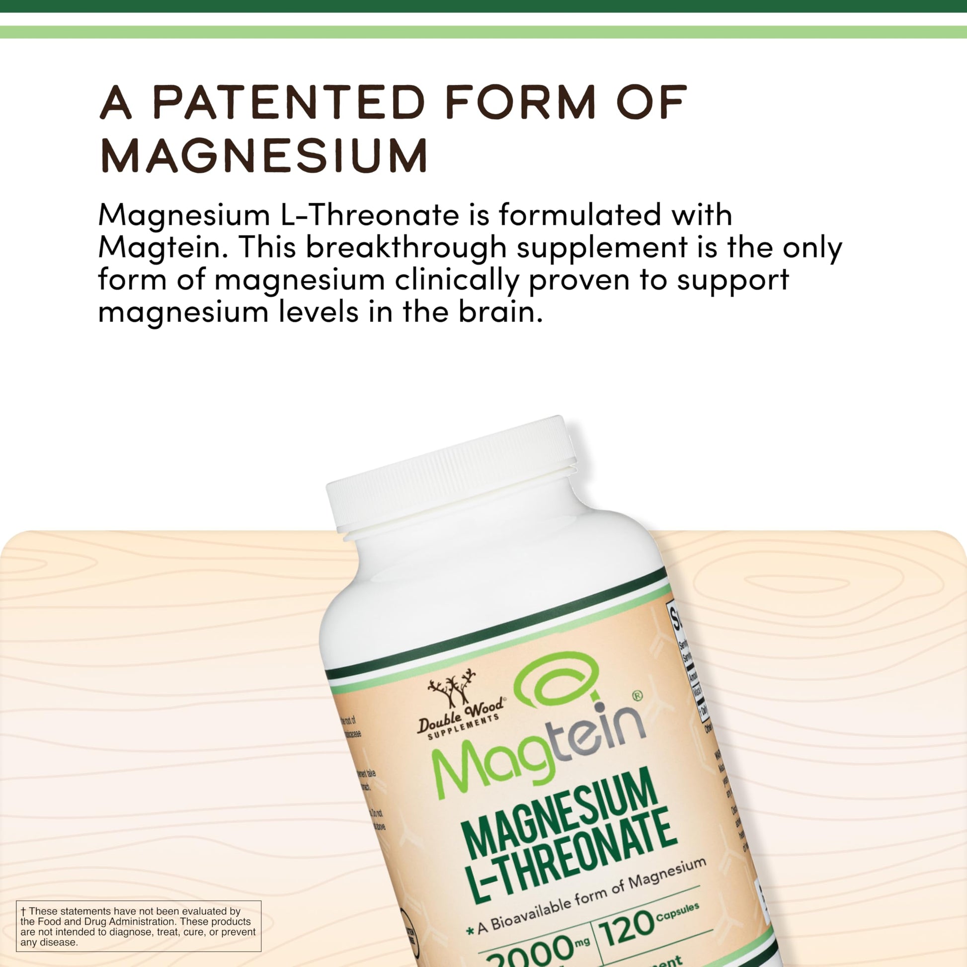 Magnesium L Threonate, Magtein, Sleep and Cognitive Support – High Absorption – Most Bioavailable Form of Magnesium – 2,000 mg – 120 Capsules Double Wood SupplementsBuy Supplements Australia